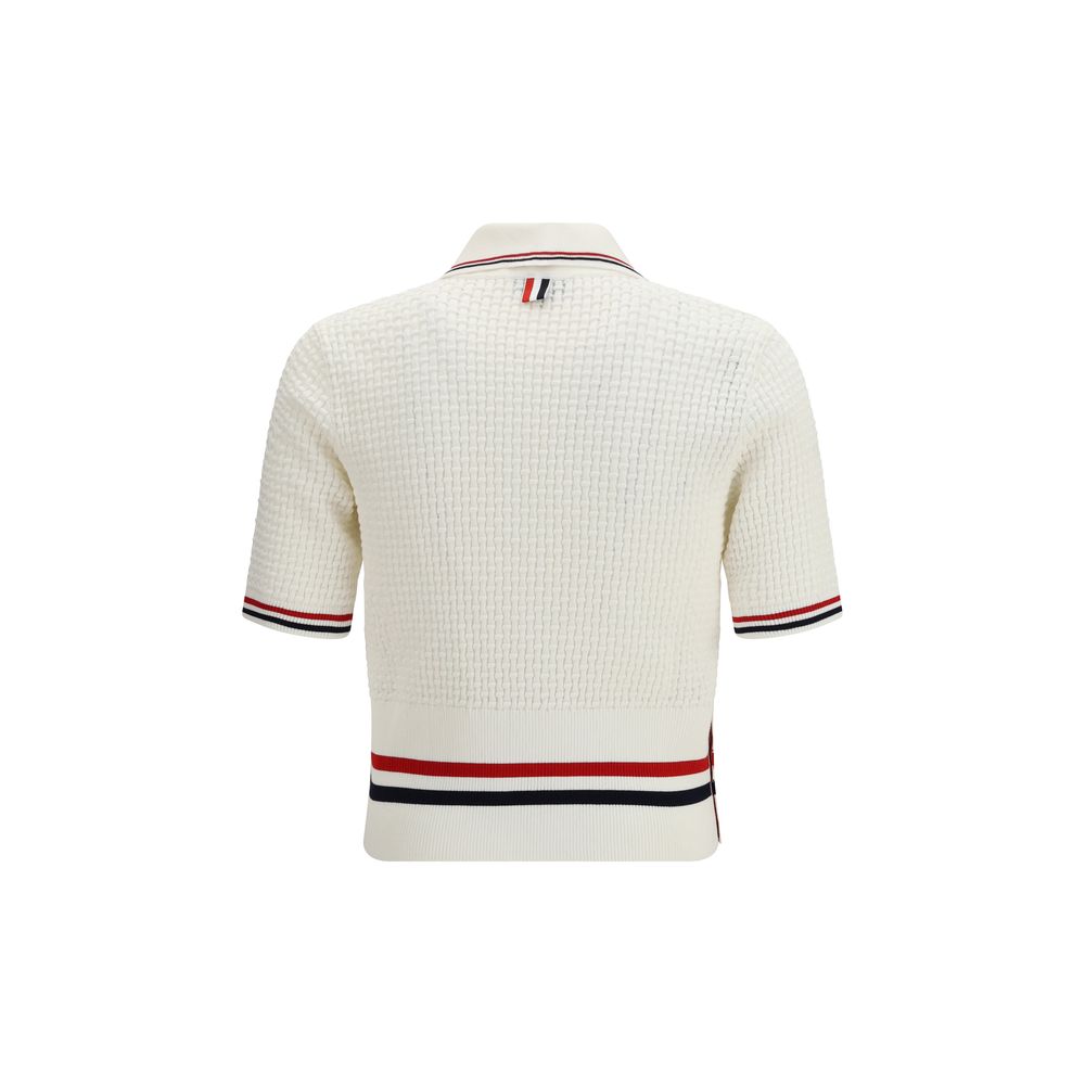 Weißes Baumwoll-Poloshirt