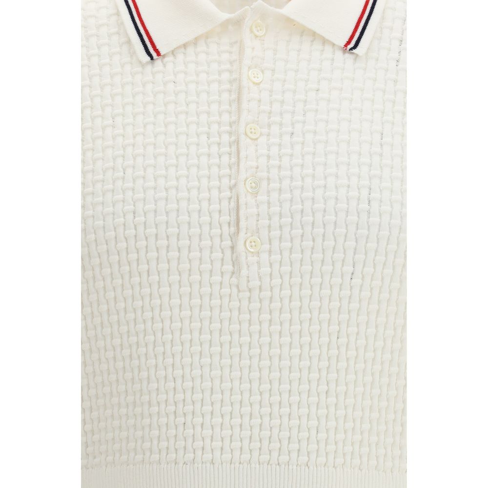 Weißes Baumwoll-Poloshirt