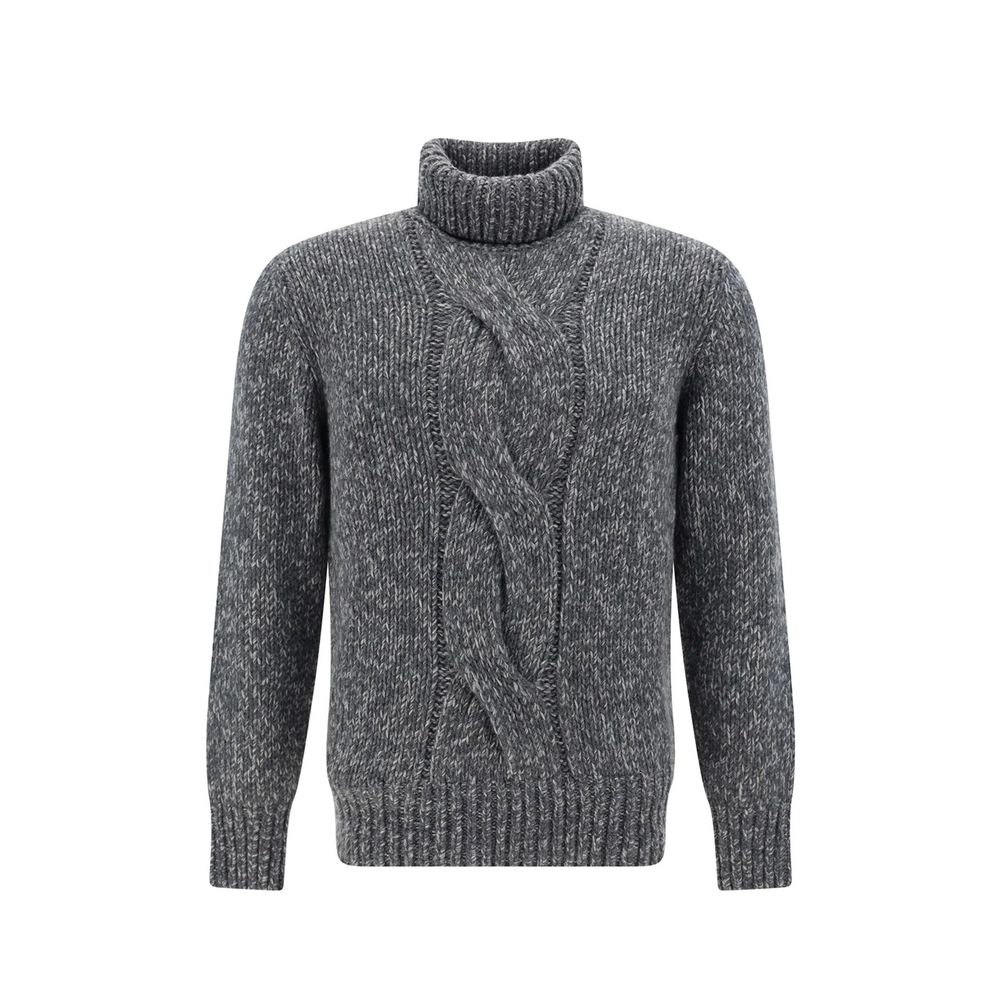 Grauer Kaschmirpullover