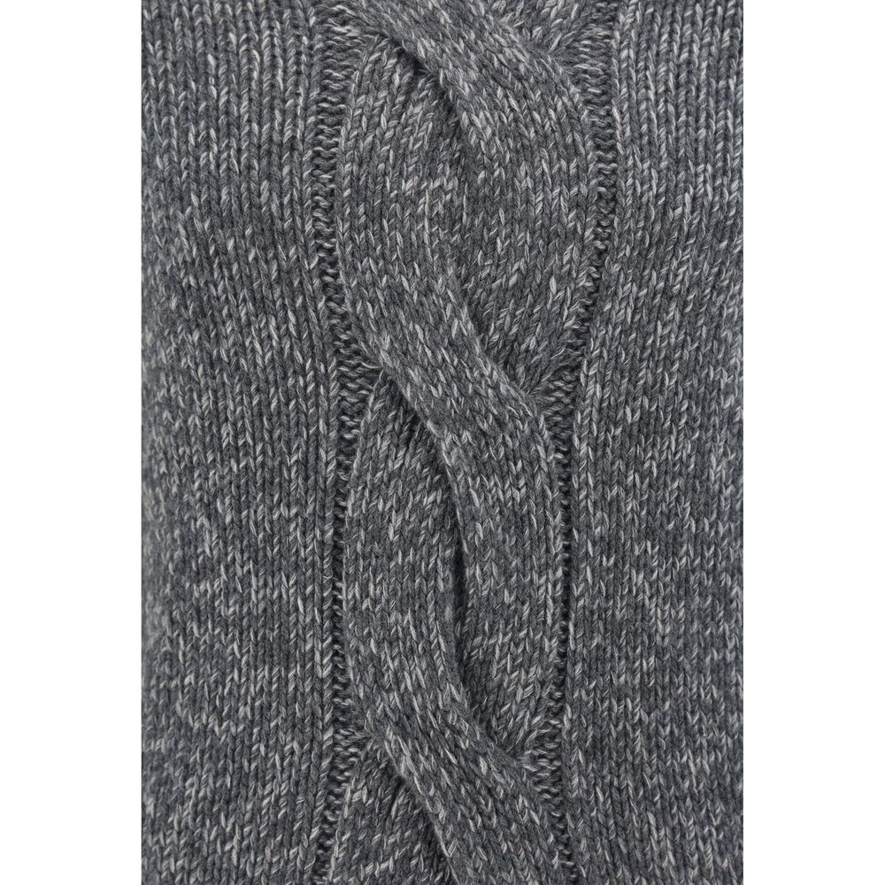 Grauer Kaschmirpullover