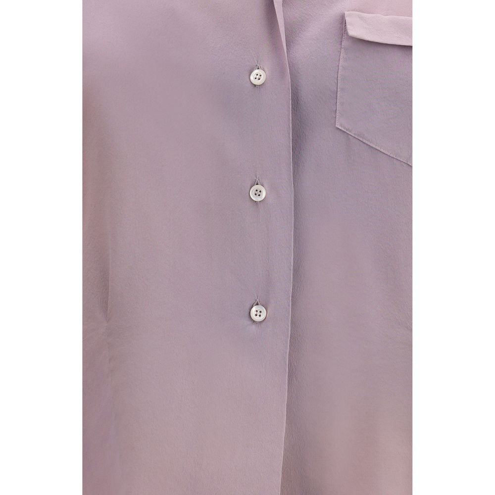Camicia di seta viola
