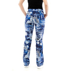 Multicolor Cotton Casual Pants