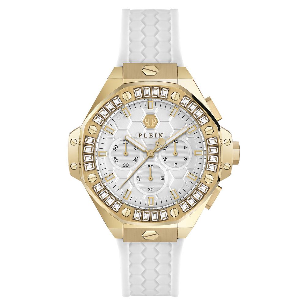 Weiße Synthetik-Armbanduhr