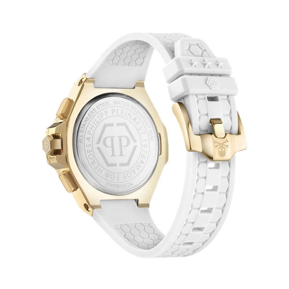 Weiße Synthetik-Armbanduhr