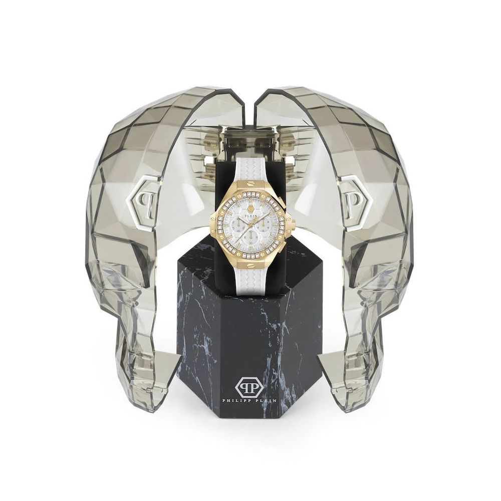 Weiße Synthetik-Armbanduhr