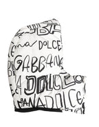 White Logo Print Whole Head Wrap Capello Hat