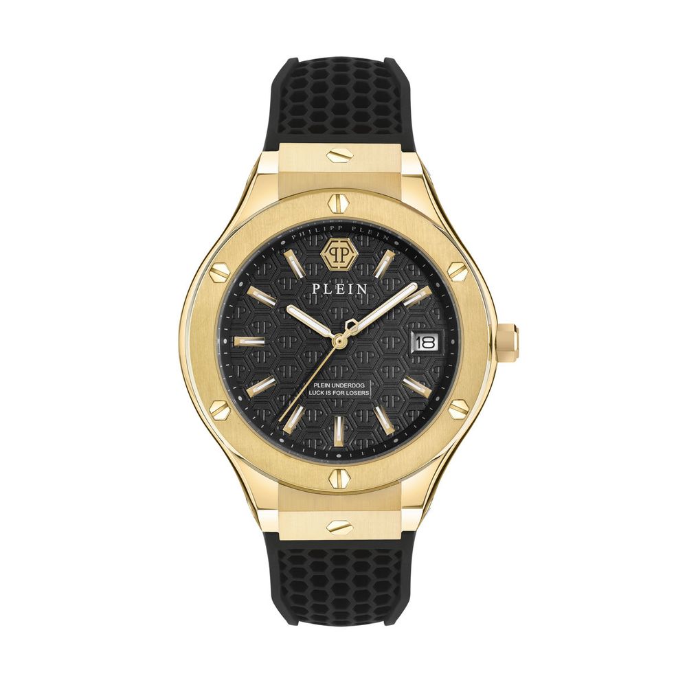 Schwarze Synthetik-Armbanduhr