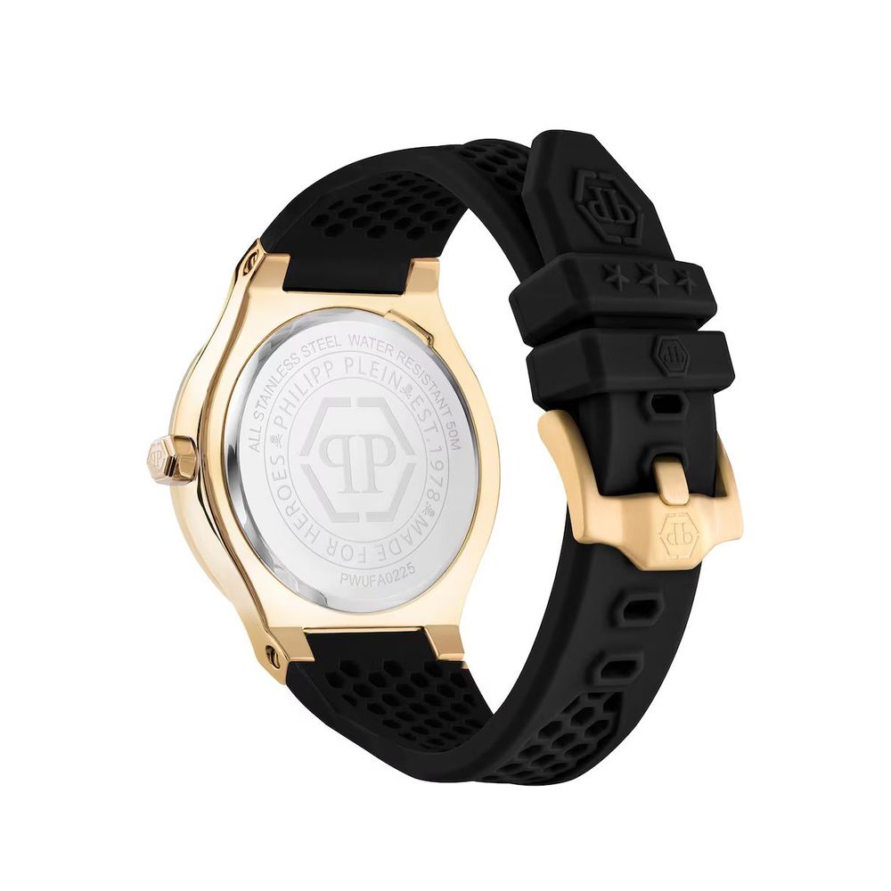 Schwarze Synthetik-Armbanduhr