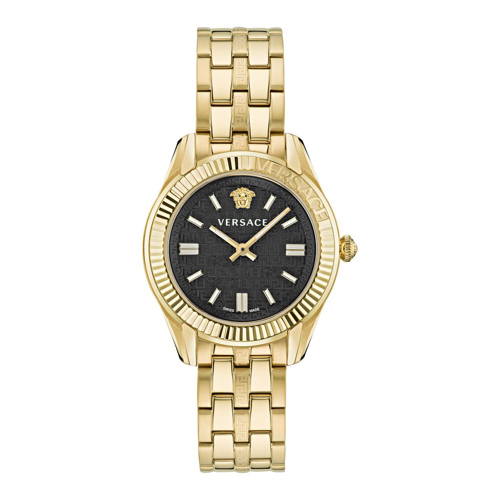 Goldene Edelstahl-Kleideruhr