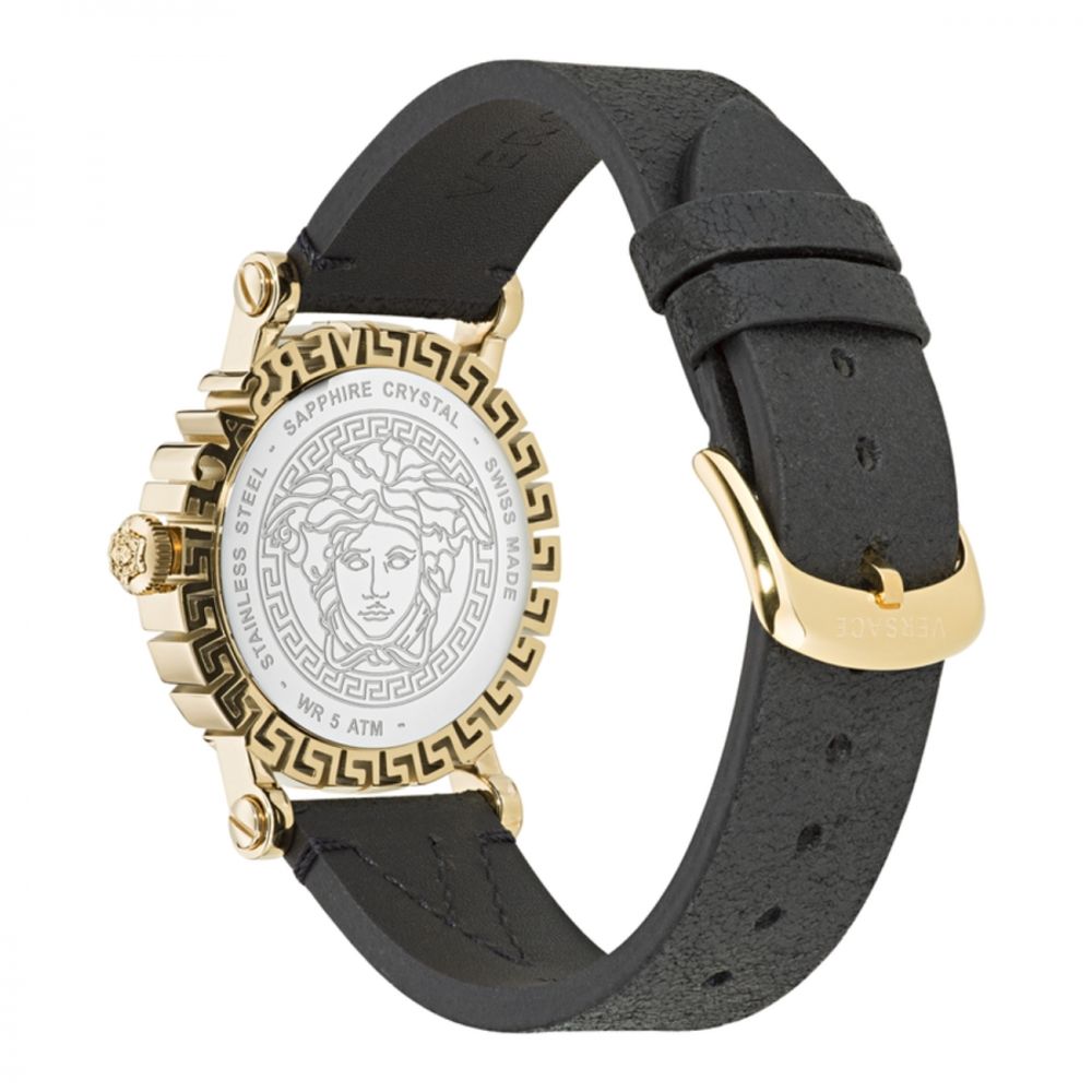 Schwarze Pelz-Kleideruhr