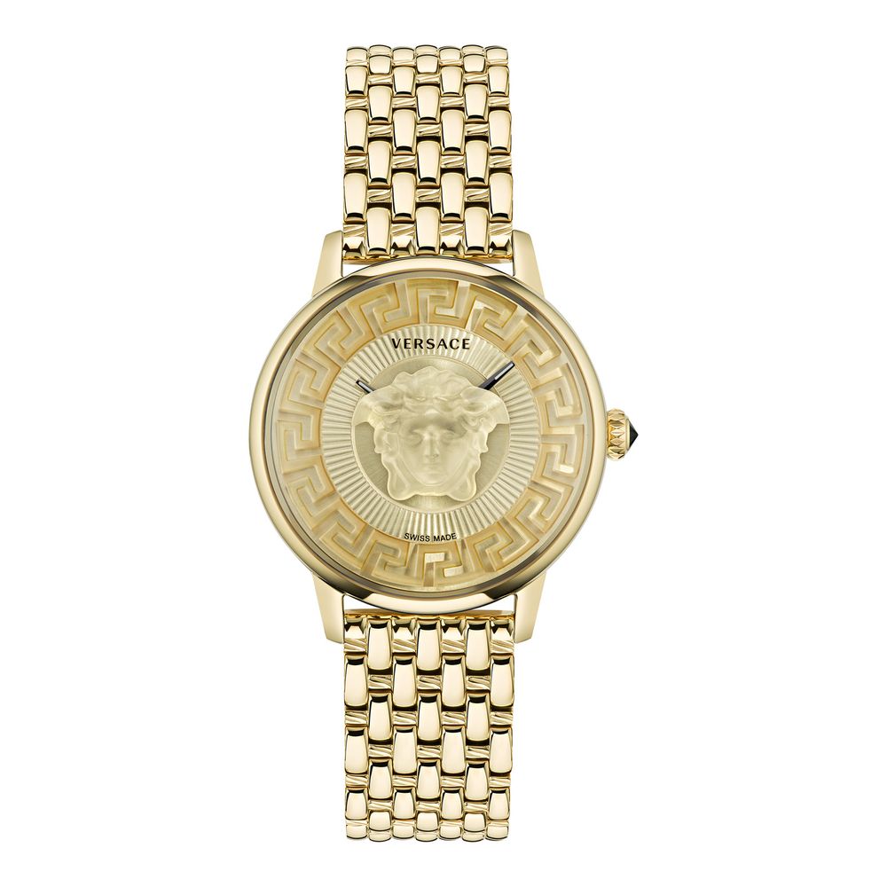 Goldfarbene Edelstahl-Armbanduhr