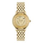 Goldfarbene Edelstahl-Armbanduhr