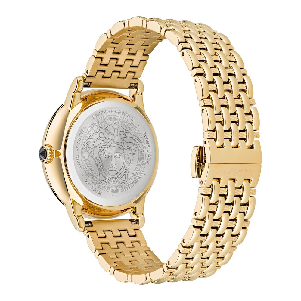 Goldfarbene Edelstahl-Armbanduhr