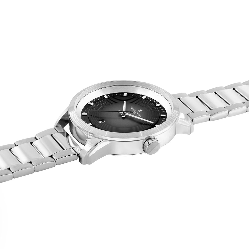 Graue Armbanduhr aus Edelstahl
