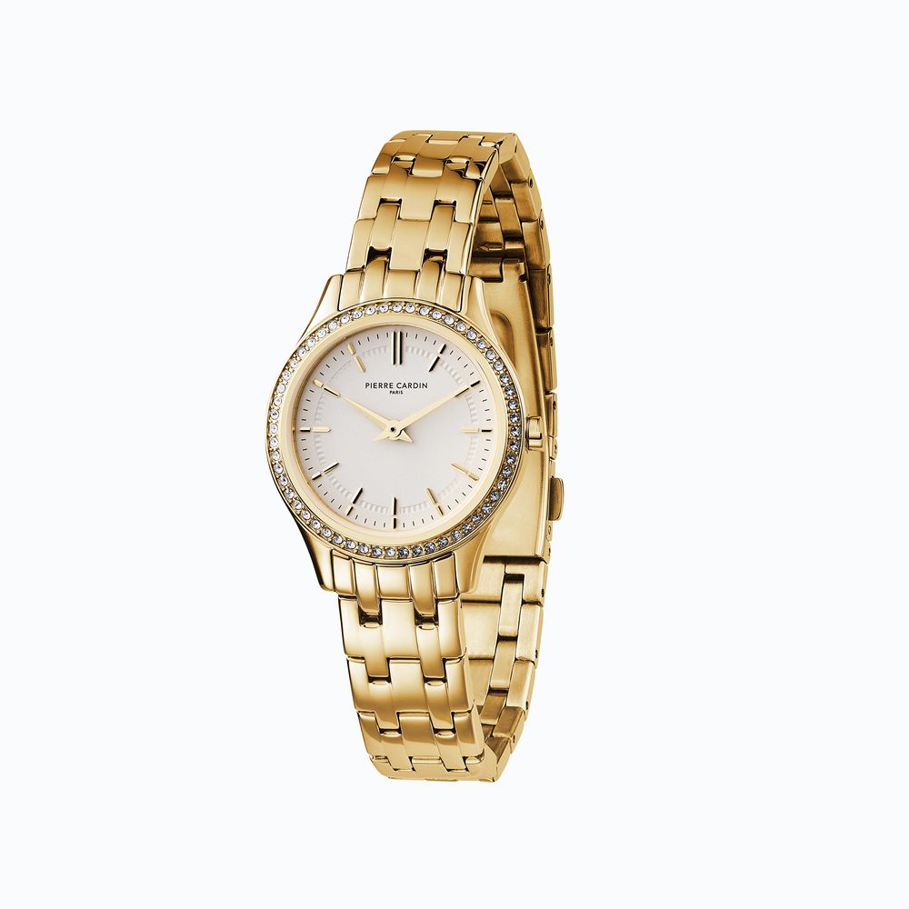 Goldene Edelstahl-Kleideruhr