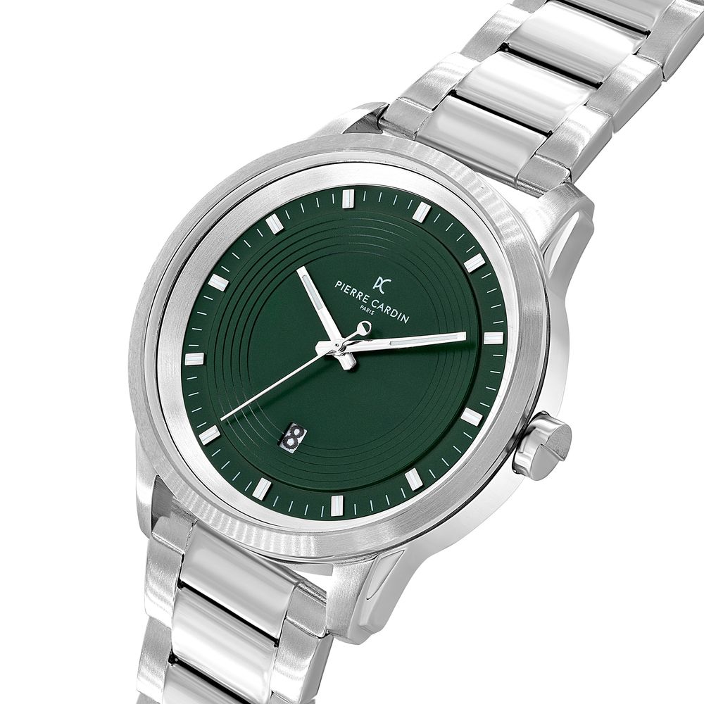 Graue Armbanduhr aus Edelstahl