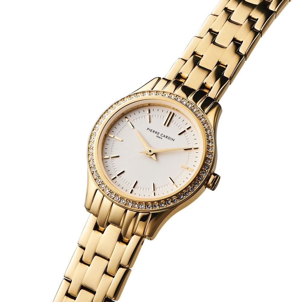 Goldene Edelstahl-Kleideruhr