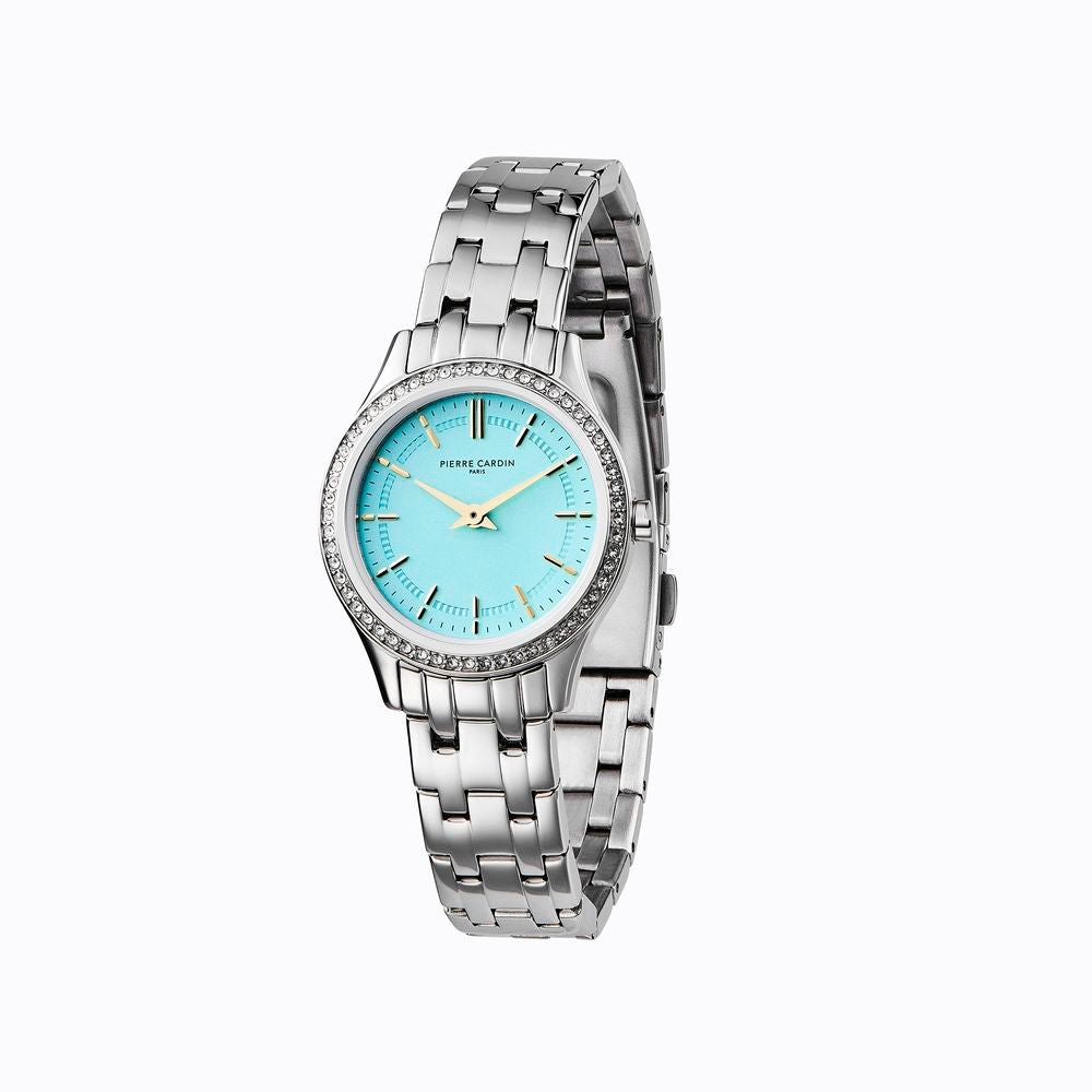 Graue Edelstahl-Armbanduhr