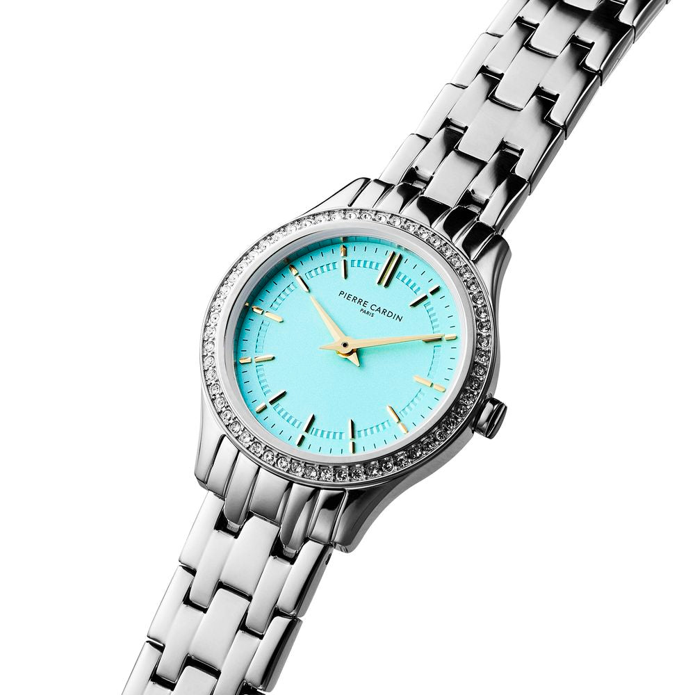 Graue Edelstahl-Armbanduhr