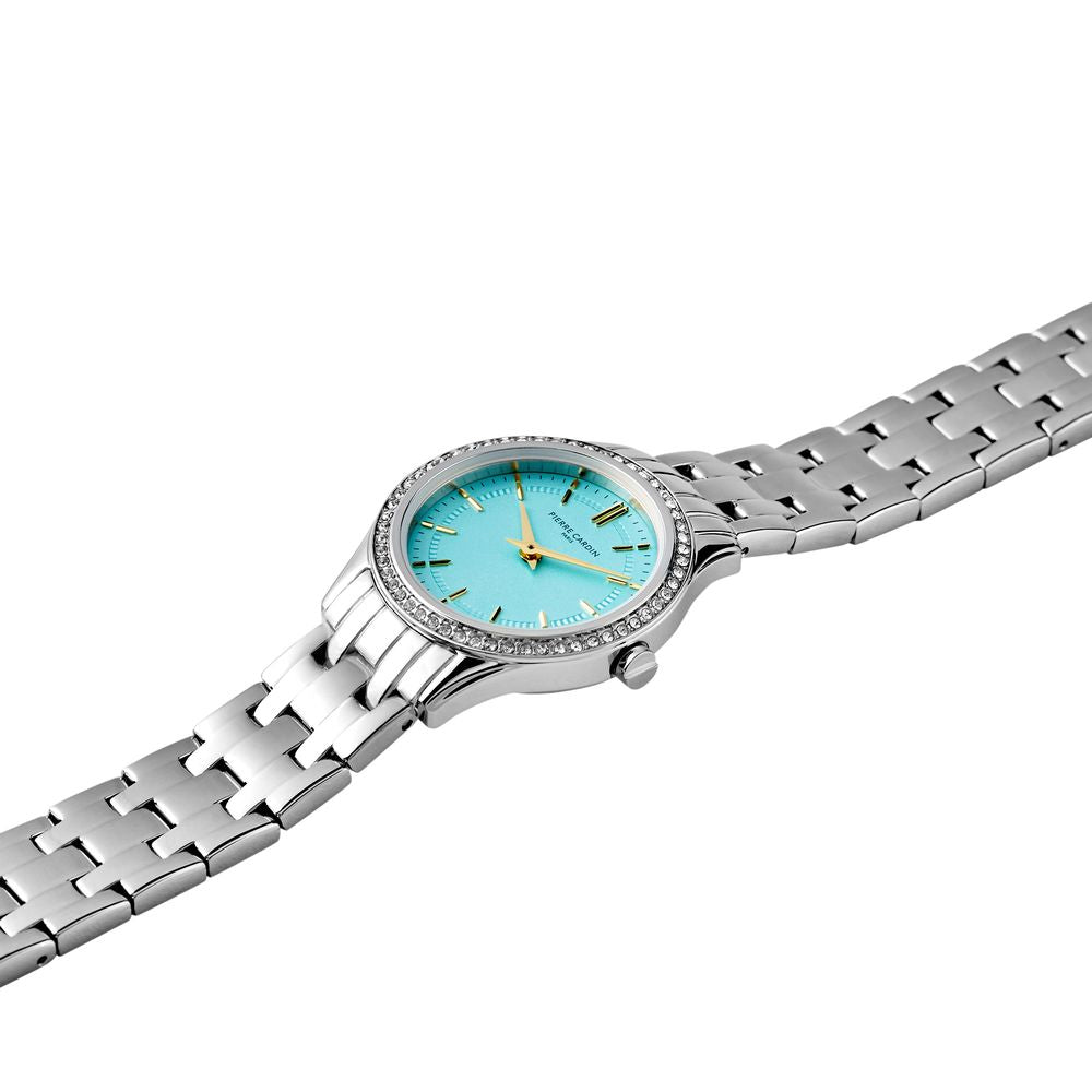 Graue Edelstahl-Armbanduhr
