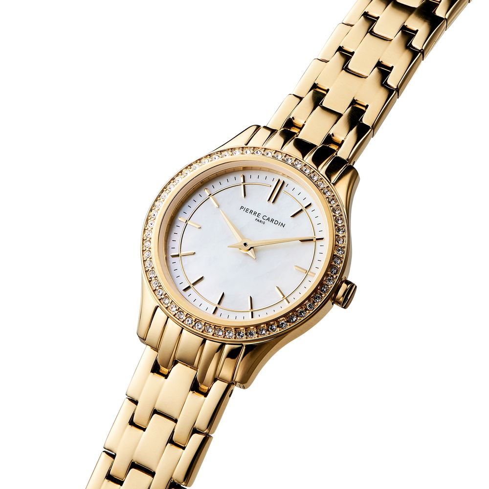 Goldene Edelstahl-Kleideruhr