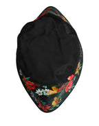 Herren Nylon Fischerhut mit schwarzem Blumenmuster