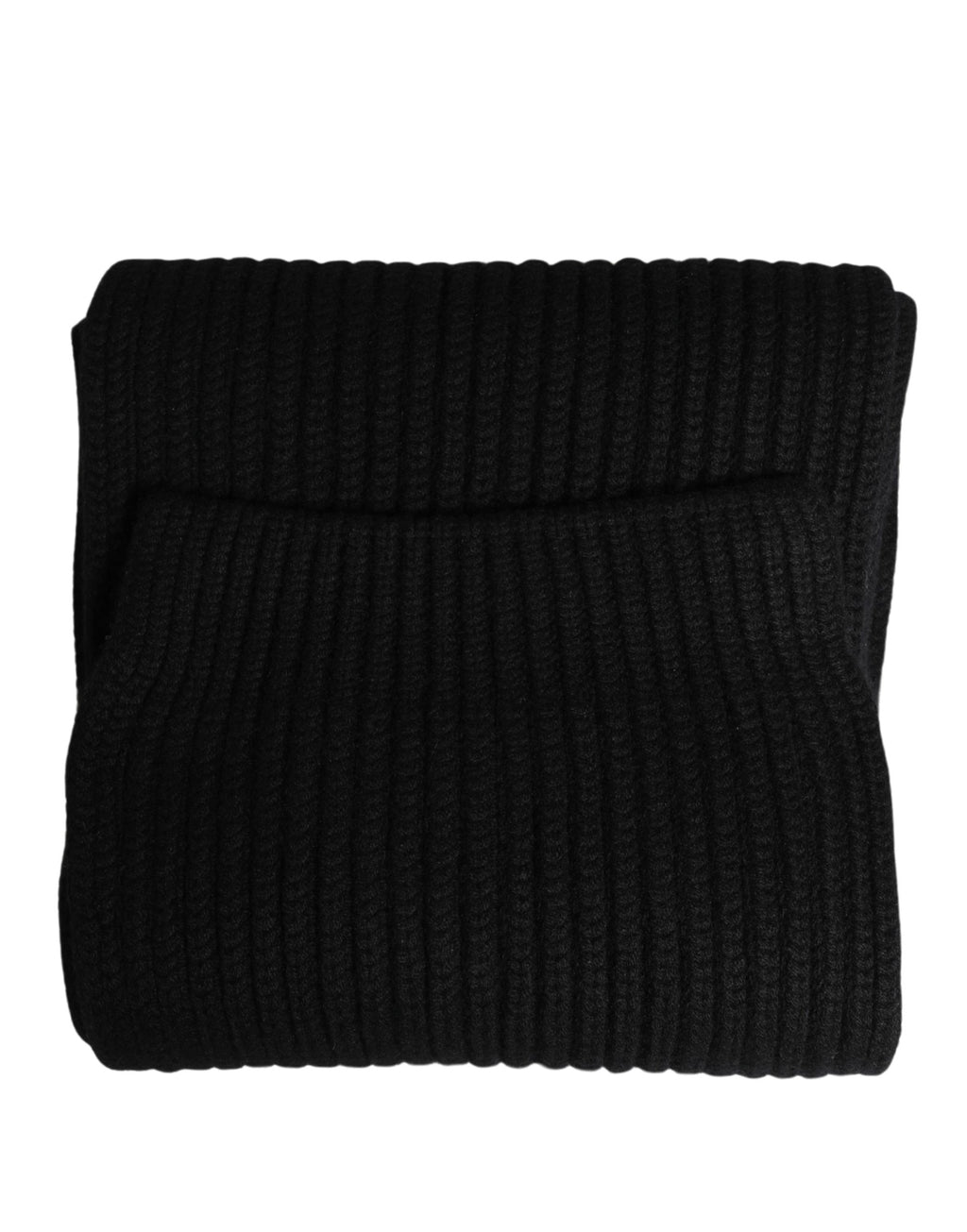 Herrenschal aus Kaschmir, schwarz, gestrickt, One Size