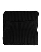 Herrenschal aus Kaschmir, schwarz, gestrickt, One Size
