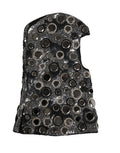 Black Wool Crystal Embellished Balaclava Hat