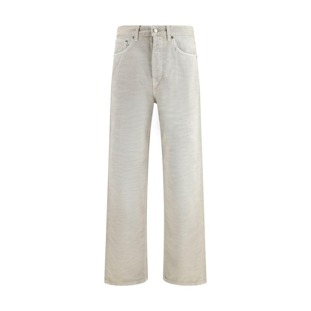 Jeans dritti in cotone grigio