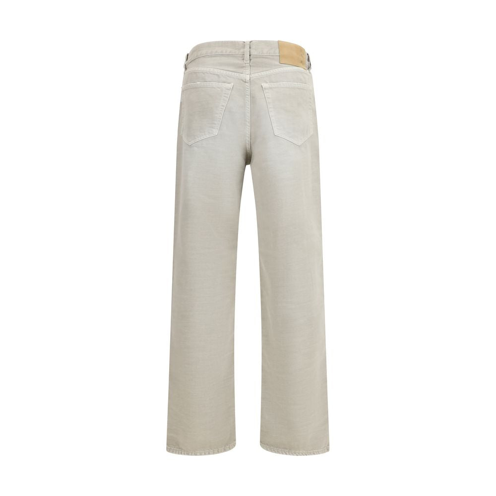 Jeans dritti in cotone grigio