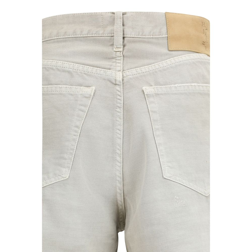 Jeans dritti in cotone grigio