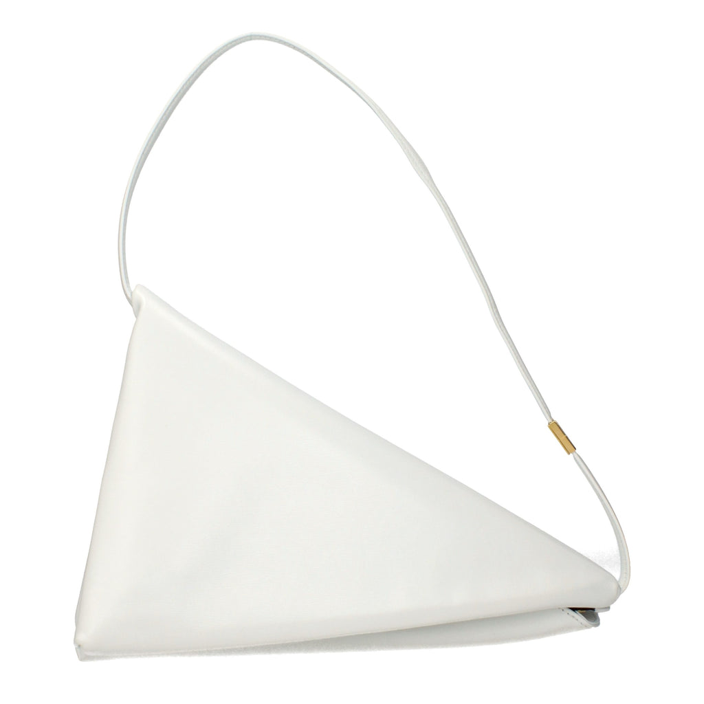 Weiße Lederschultertasche
