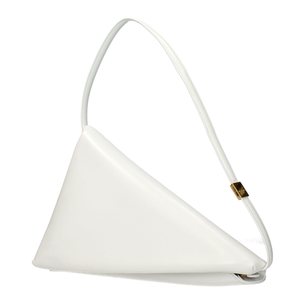 Weiße Lederschultertasche