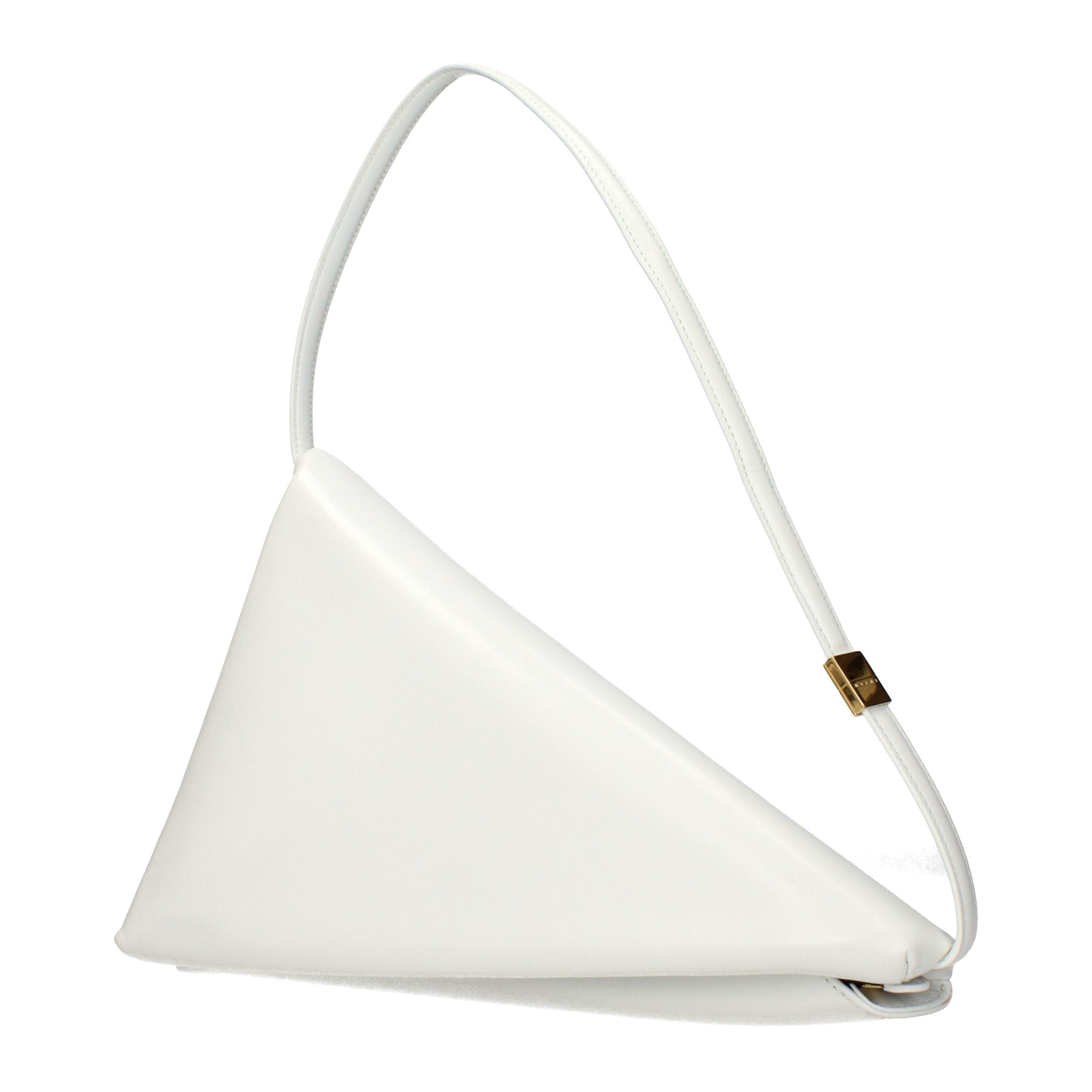 Weiße Lederschultertasche