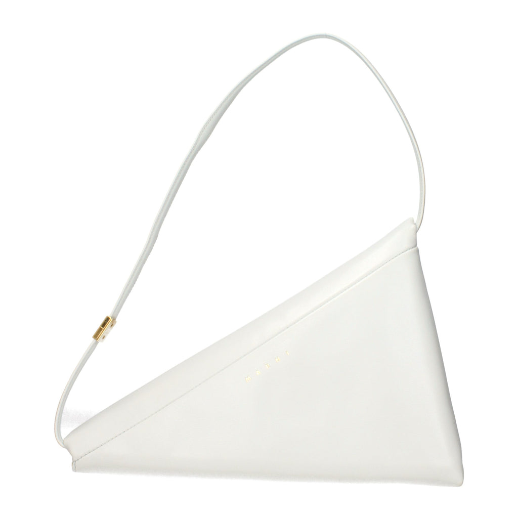 Weiße Lederschultertasche