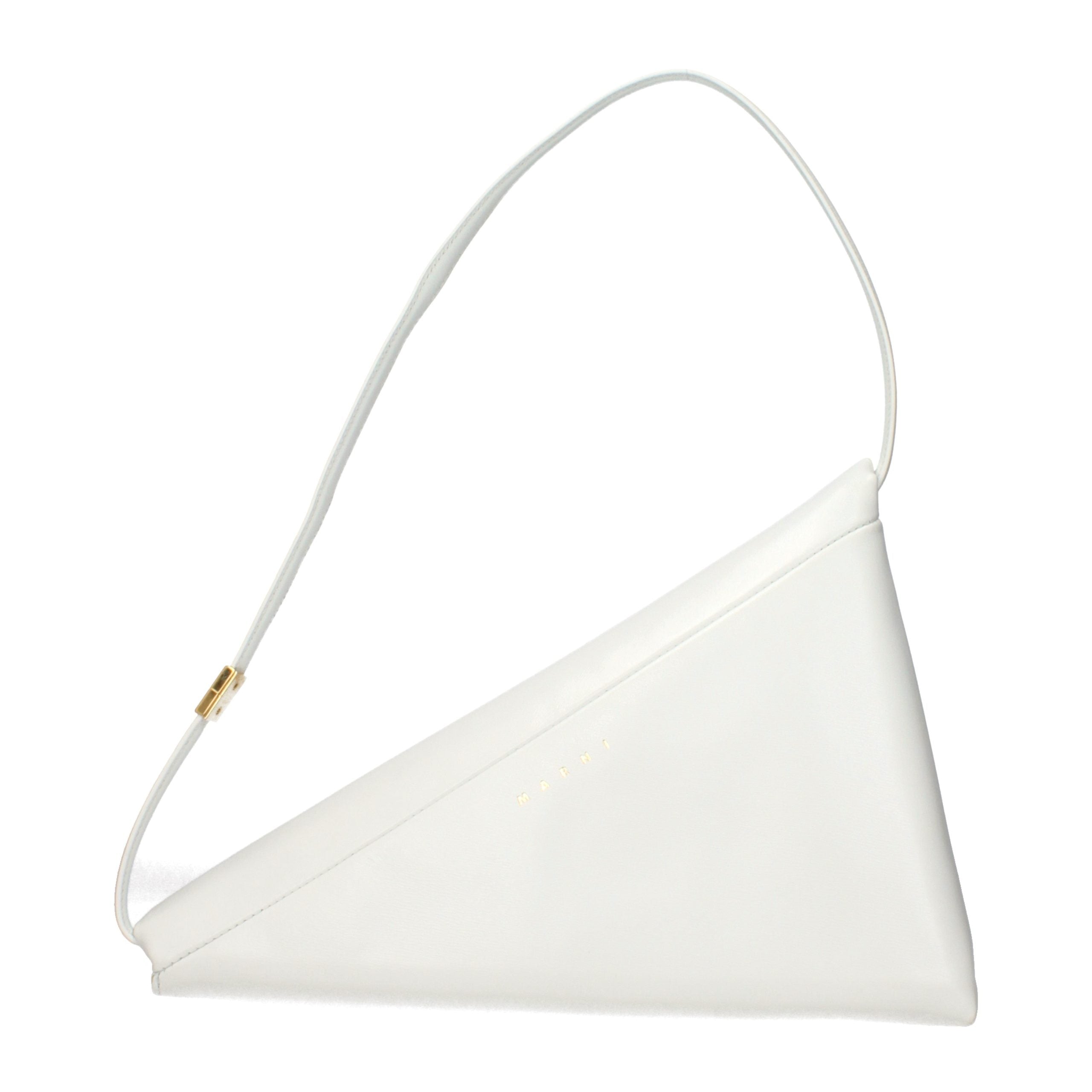 Weiße Lederschultertasche