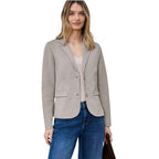 Beige Polyacrylic Blazer