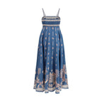 Blue Linen Casual Dress