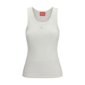 White Cotton Sleeveles T-Shirt