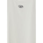White Cotton Sleeveles T-Shirt