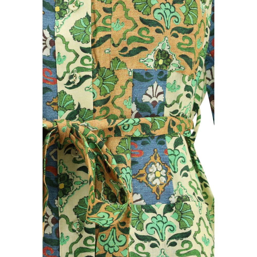 Abito casual in lino multicolor