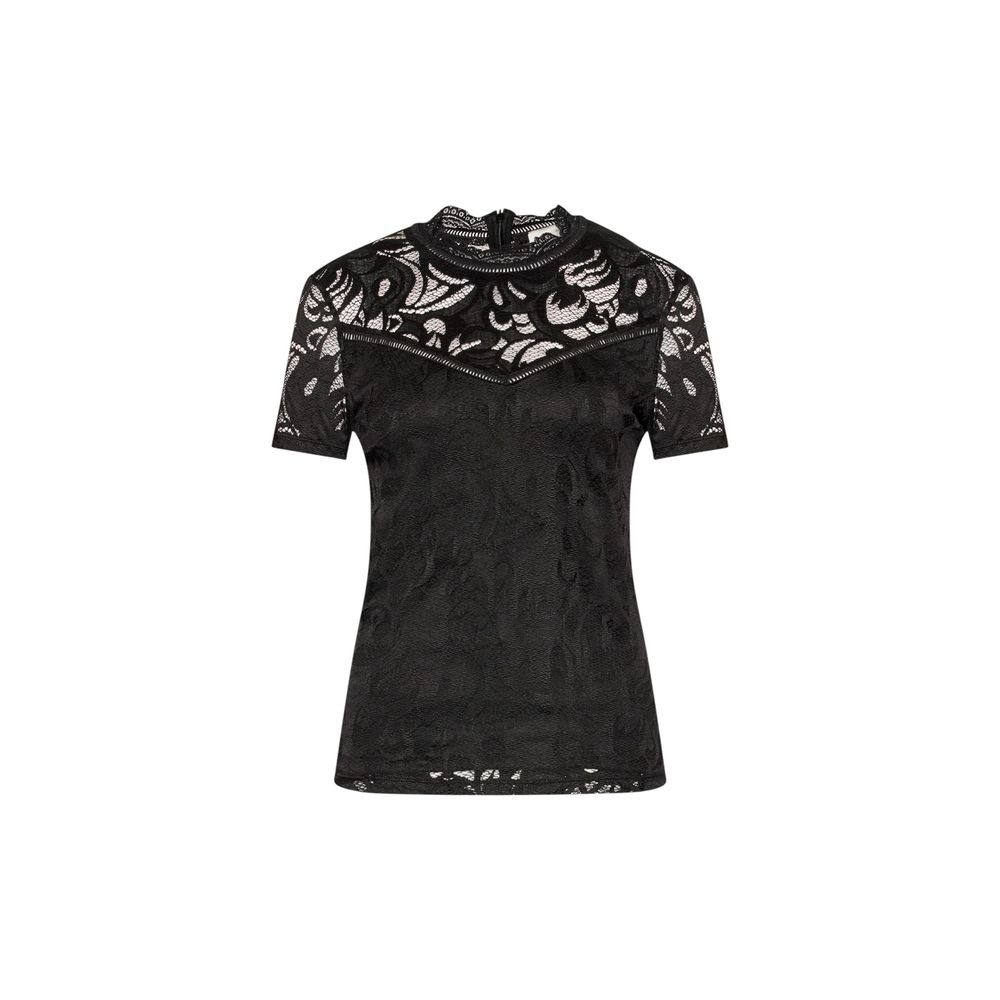 Schwarzes Polyamid-T-Shirt