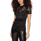Schwarzes Polyamid-T-Shirt