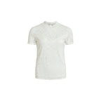 Cremefarbenes Polyamid-T-Shirt