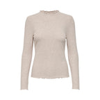 Beige Polyester Turtleneck