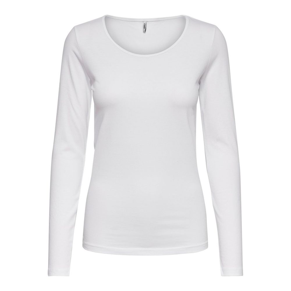 Langärmliges T-Shirt aus weißer Baumwolle