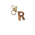 Beige Leather Keychain