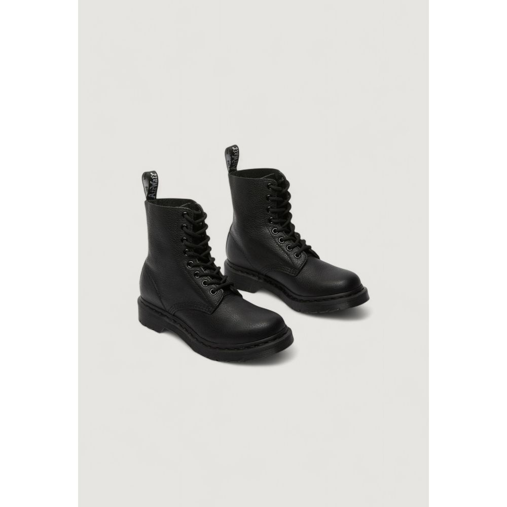 Schwarze Leder-Schnürstiefel