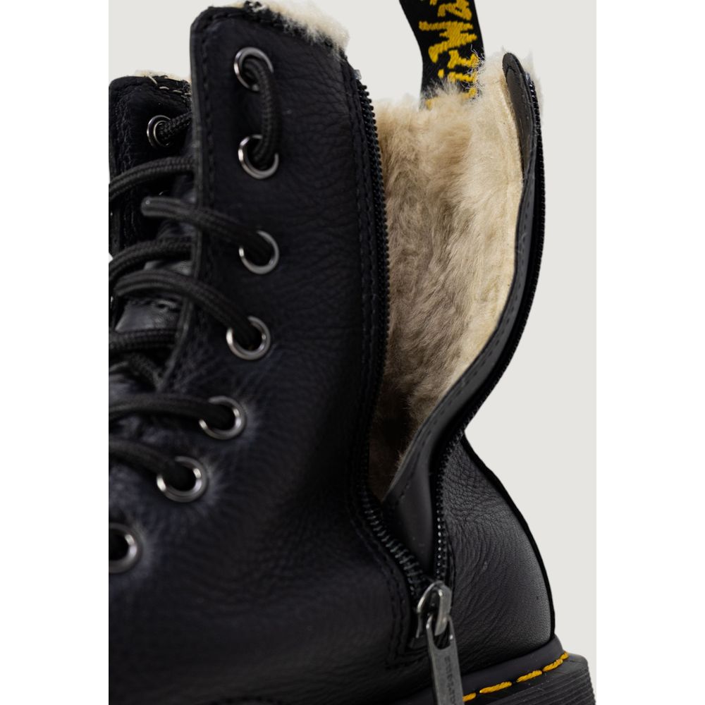 Stivali stringati in pelle nera